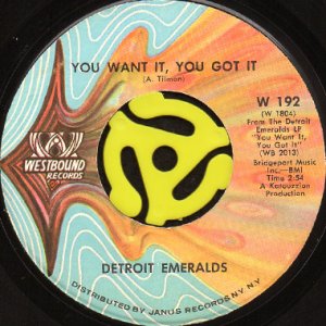 画像1: DETROIT EMERALDS / YOU WANT IT, YOU GOT IT (45's) (1)