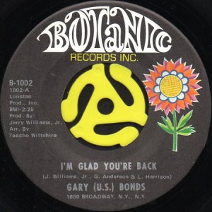 画像1: GARY (U.S.) BONDS / I'M GLAD YOU'RE BACK b/w FUNKY LIES (45's) (1)