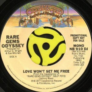 画像1: RARE GEMS ODYSSEY / LOVE WON'T SET ME FREE (45's) (PROMO) (1)