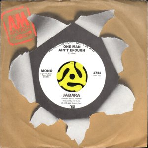 画像3: JABARA / ONE MAN AIN'T ENOUGH (45's) (WHITE PROMO) (3)