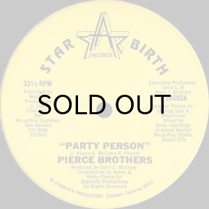 画像1: PIERCE BROTHERS / PARTY PERSON b/w STARBIRTH / JAMMIN (1)