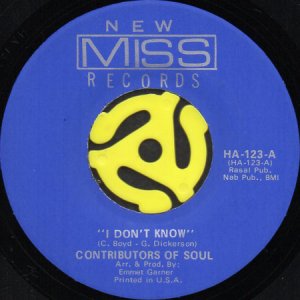 画像1: CONTRIBUTORS OF SOUL / I DON'T KNOW b/w LOOK WHAT YOU DONE FOR ME (45's) (1)
