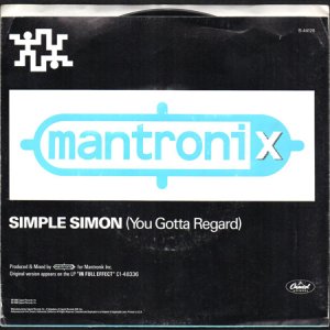 画像2: MANTRONIX / SIMPLE SIMON (YOU GOTTA REGARD) (45's) (PICTURE SLEEVE) (2)