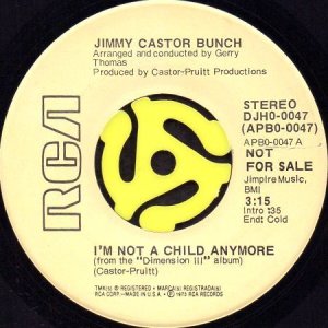 画像2: JIMMY CASTOR BUNCH / I'M NOT A CHILD ANYMORE (45's) (PROMO) (2)