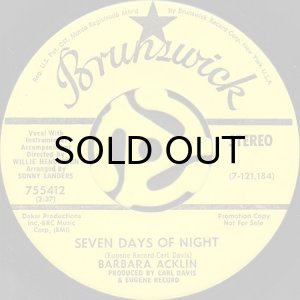 画像1: BARBARA ACKLIN / SEVEN DAYS OF NIGHT (45's) (PROMO) (1)