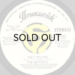 画像2: THE ARTISTICS / SHE'S HEAVEN (45's) (WHITE PROMO) (2)