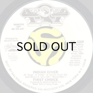 画像2: FIRST CHOICE / INDIAN GIVER (45's) (WHITE PROMO) (2)