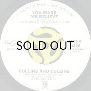 画像1: COLLINS AND COLLINS / YOU MADE ME BELIEVE (45's) (WHITE PROMO) (1)