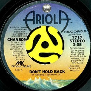 画像1: CHANSON / DON'T HOLD BACK b/w DID YOU EVER (45's) (1)