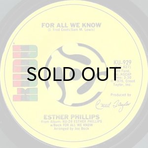 画像1: ESTHER PHILLIPS / FOR ALL WE KNOW b/w FEVER (45's) (1)