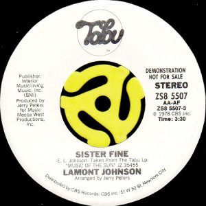 画像1: LAMONT JOHNSON / SISTER FINE (45's) (WHITE PROMO) (1)