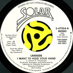 画像3: LAKESIDE / I WANT TO HOLD YOUR HAND (45's) (WHITE PROMO) (3)