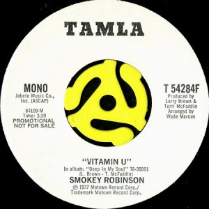 画像1: SMOKEY ROBINSON / VITAMIN U (45's) (WHITE PROMO) (1)