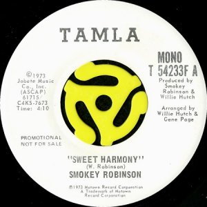 画像1: SMOKEY ROBINSON / SWEET HARMONY (45's) (WHITE PROMO) (1)