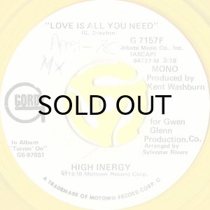 画像2: HIGH INERGY / LOVE IS ALL YOU NEED (45's) (WHITE PROMO) (YELLOW CLEAR VINYL) (2)