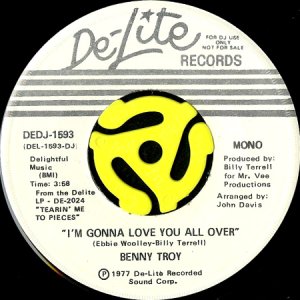 画像1: BENNY TROY / I'M GONNA LOVE YOU ALL OVER (45's) (WHITE PROMO) (1)