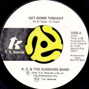 画像1: KC & THE SUNSHINE BAND / GET DOWN TONIGHT (45's) (WHITE PROMO) (1)