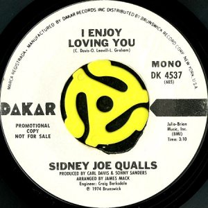 画像1: SIDNEY JOE QUALLS / I ENJOY LOVING YOU (45's) (WHITE PROMO) (1)