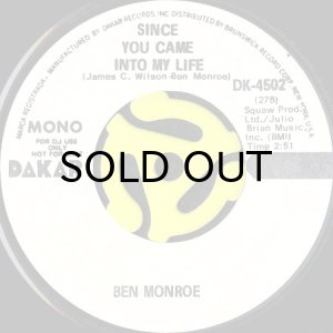 画像1: BEN MONROE / SINCE YOU CAME INTO MY LIFE (45's) (WHITE PROMO) (1)