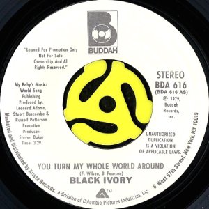 画像2: BLACK IVORY / YOU TURN MY WHOLE WORLD AROUND (45's) (WHITE PROMO) (2)