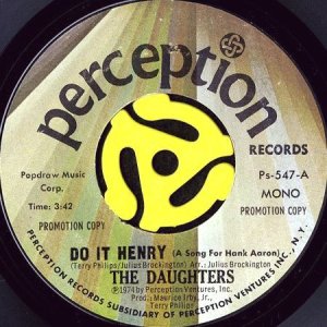 画像1: THE DAUGHTERS / DO IT HENRY (A SONG FOR HANK AARON) (45's) (PROMO) (1)