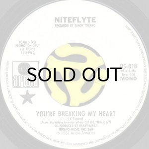 画像1: NITEFLYTE / YOU'RE BREAKING MY HEART (45's) (WHITE PROMO) (1)