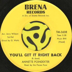 画像1: ANNETTE POINDEXTER / YOU'LL GET IT RIGHT BACK (45's) (1)