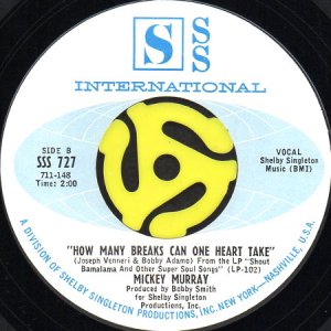 画像2: MICKEY MURRAY / HIT RECORD b/w HOW MANY BREAKS CAN ONE HEART TAKE (45's) (2)