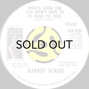 画像2: HARVEY SCALES / WHAT'S GOOD FOR YOU (DON'T HAVE TO BE GOOD TO YOU) (45's) (WHITE PROMO) (2)