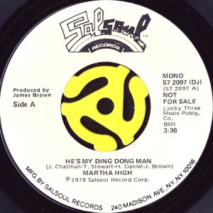 画像1: MARTHA HIGH / HE'S MY DING DONG MAN (45's) (WHITE PROMO) (1)