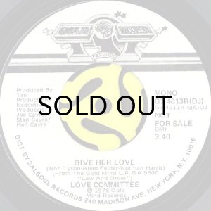 画像1: LOVE COMMITTEE / GIVE HER LOVE (45's) (WHITE PROMO) (1)