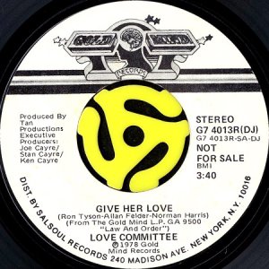 画像2: LOVE COMMITTEE / GIVE HER LOVE (45's) (WHITE PROMO) (2)