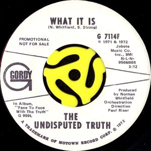 画像1: THE UNDISPUTED TRUTH / WHAT IT IS (45's) (WHITE PROMO) (1)