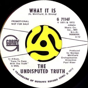 画像2: THE UNDISPUTED TRUTH / WHAT IT IS (45's) (WHITE PROMO) (2)