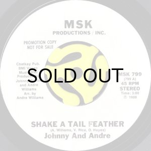 画像1: JOHNNY AND ANDRE / SHAKE A TAIL FEATHER b/w TIE ONE ON TONIGHT (45's) (WHITE PROMO) (1)