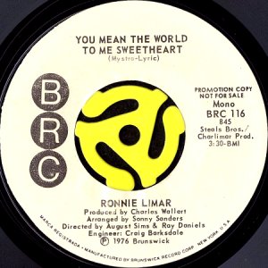 画像1: RONNIE LIMAR / YOU MEAN THE WORLD TO ME SWEETHEART (45's) (WHITE PROMO) (1)