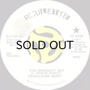 画像1: GERALDINE HUNT / YOU BROUGHT JOY (45's) (WHITE PROMO) (1)