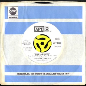 画像3: CLIFFORD COULTER / RIDIN' ON EMPTY (45's) (WHITE PROMO) (3)