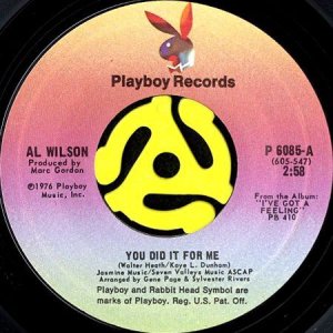 画像1: AL WILSON / YOU DID IT FOR ME b/w DIFFERENTLY (45's) (1)