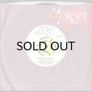 画像3: LEROY HUTSON / RIGHT OR WRONG (45's) (WHITE PROMO) (3)