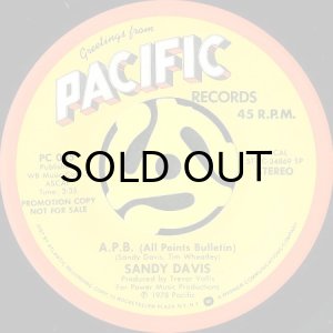 画像2: SANDY DAVIS / A.P.B. (ALL POINTS BULLETIN) (45's) (PROMO) (2)