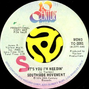 画像1: SOUTHSIDE MOVEMENT / IT'S YOU I'M NEEDIN' (45's) (PROMO) (1)