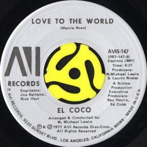 画像2: EL COCO / COCOMOTION b/w LOVE TO THE WORLD (45's) (2)