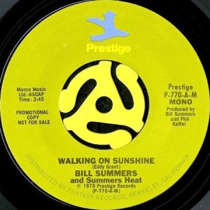 画像1: BILL SUMMERS AND SUMMERS HEAT / WALKING ON SUNSHINE (45's) (PROMO) (1)