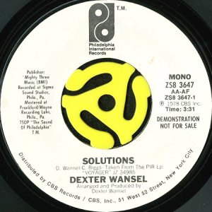 画像1: DEXTER WANSEL / SOLUTIONS (45's) (WHITE PROMO) (1)