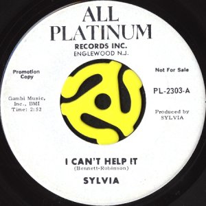 画像1: SYLVIA / I CAN'T HELP IT (45's) (WHITE PROMO) (1)