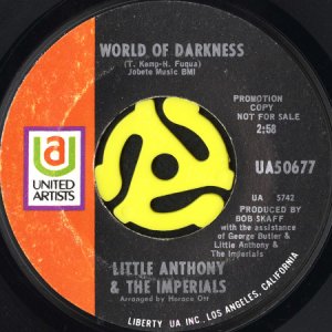 画像1: LITTLE ANTHONY & THE IMPERIALS / WORLD OF DARKNESS (45's) (PROMO) (1)