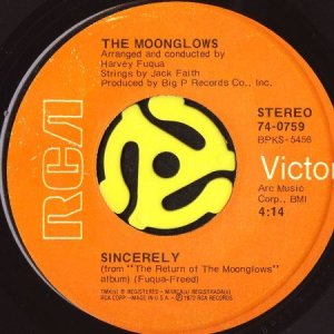 画像1: THE MOONGLOWS / SINCERELY (45's) (1)