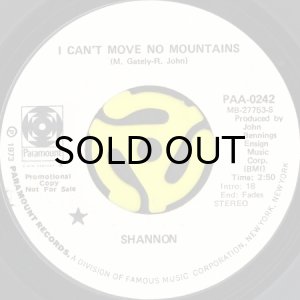 画像1: SHANNON / I CAN'T MOVE NO MOUNTAINS (45's) (WHITE PROMO) (1)