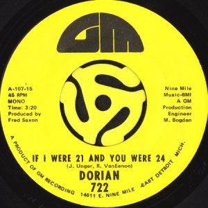 画像2: DORIAN / WANNA HEAR YOUR MUSIC PLAYIN b/w IF I WERE 21 AND YOU WERE 24 (45's) (2)
